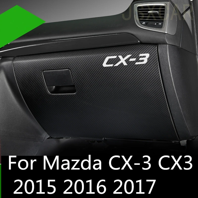 

PU Car Copilot Storage Box Sticker Cover Decorate Interior Anti-kick Pad Protective Sticker For Mazda CX-3 CX3 2015 2016 2017