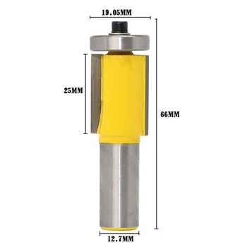 

1/2 Inch Shank Flush Trim Router Bit with End Bearing Woodworking Cutter Trimming Engraving Carving Cutting Tools