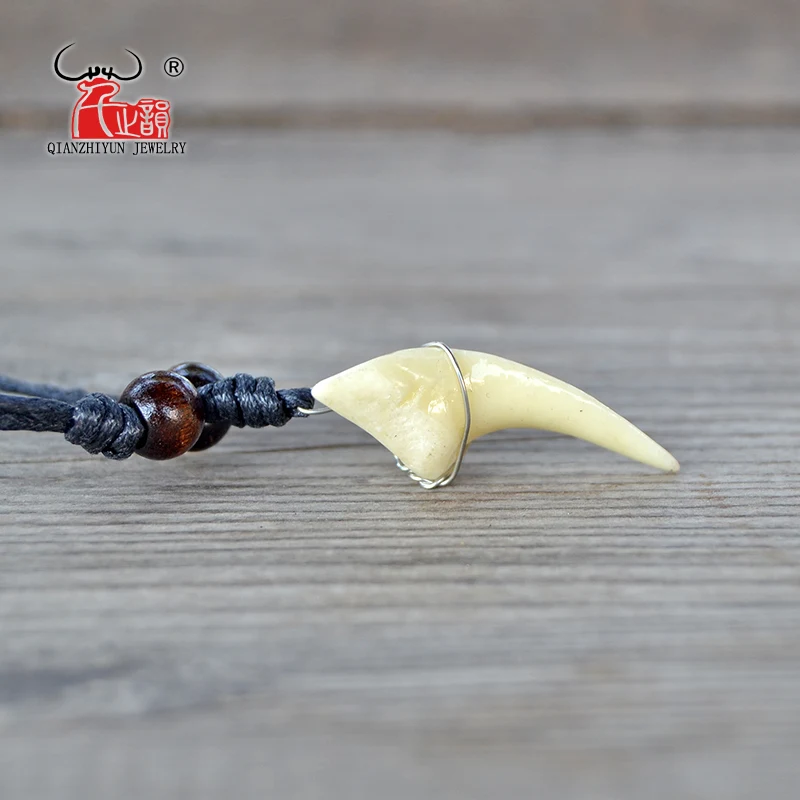 1PC Hawaii Surfer Jewelry Handmade Imitation shark teeth Pendant New Zealand Maori Tribal bone Choker WoMen's Men's Necklace