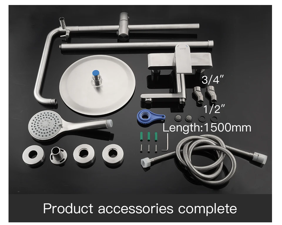 GAPPO для ванной, Душевая система, настенный душ с дождевой насадкой, смеситель для душа с одной ручкой, душевой набор, водопад, массажные струи, носик