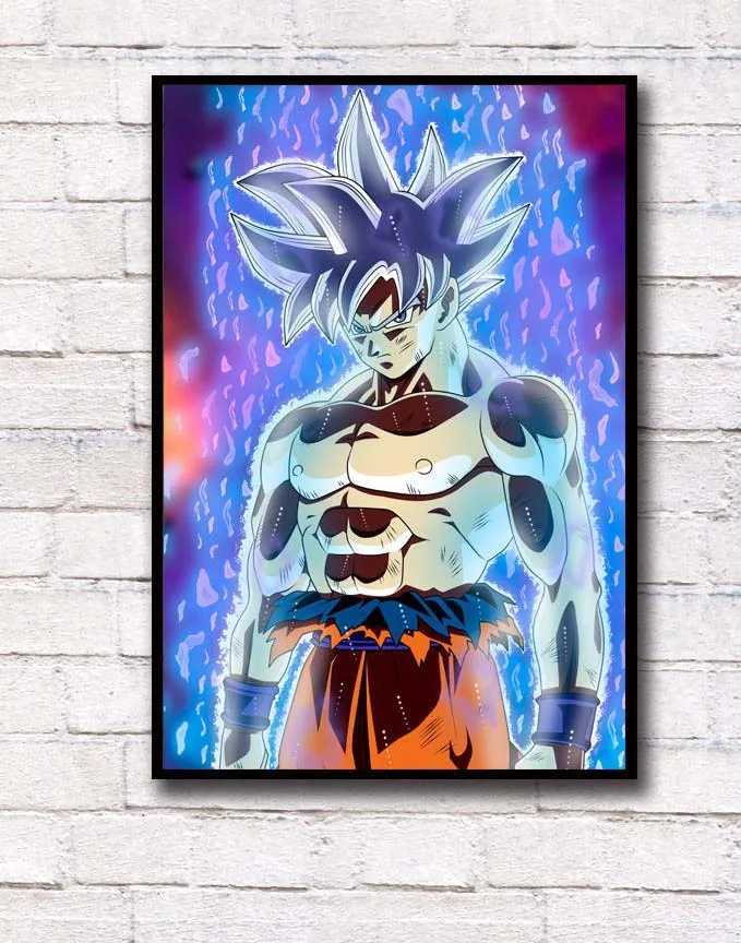 FX060 Dragon Ball Super Ultra Instinct Goku Япония Аниме Комикс горячий плакат искусство шелковые светлые холщовые современная домашняя, комнатная, настенная Печатный Декор - Цвет: Темно-серый