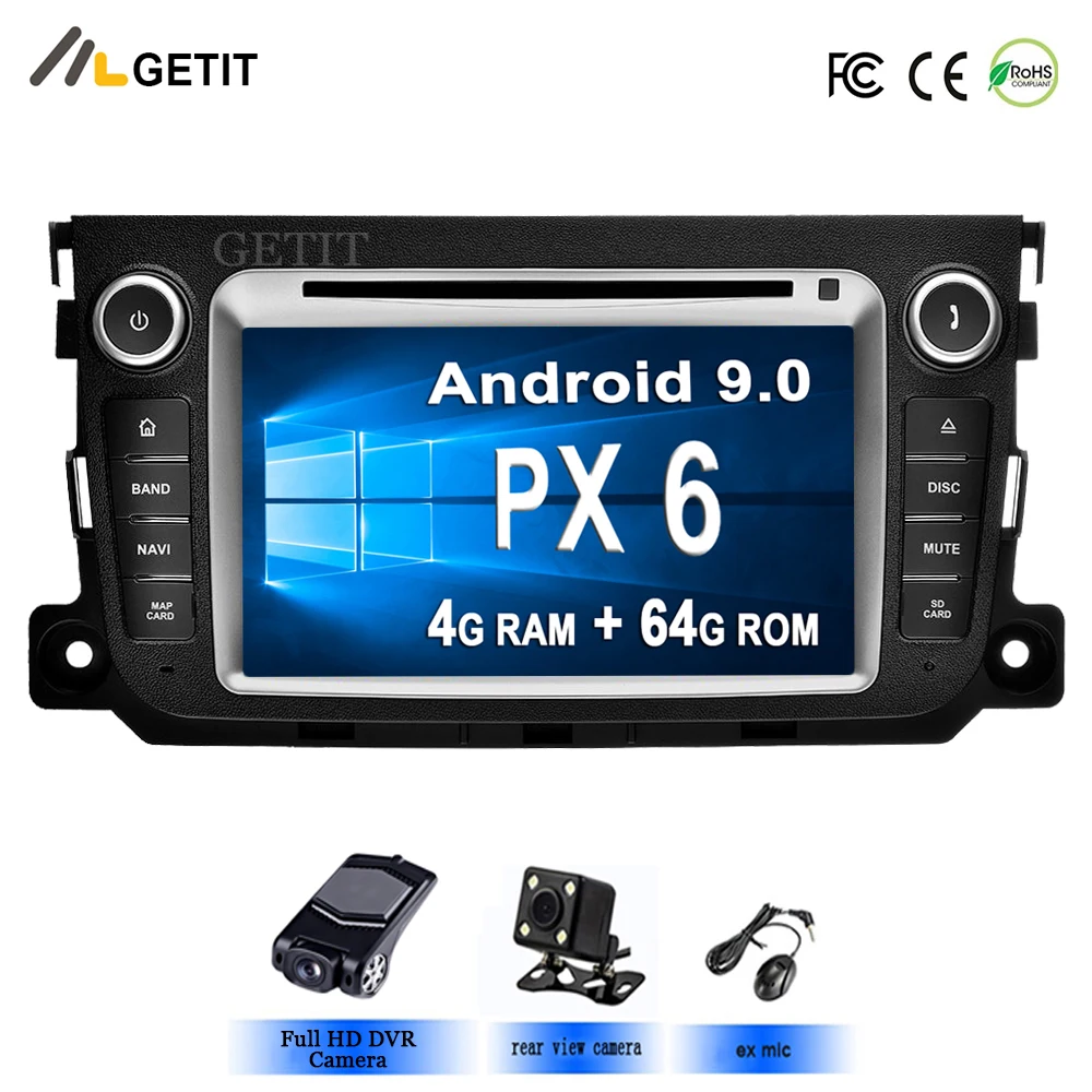 

Android 9.0 Car DVD Player For Mercedes Benz Smart 2012 2013 2014 2015 2 Din Car Radio Multimedia GPS Navi Stereo WIFI