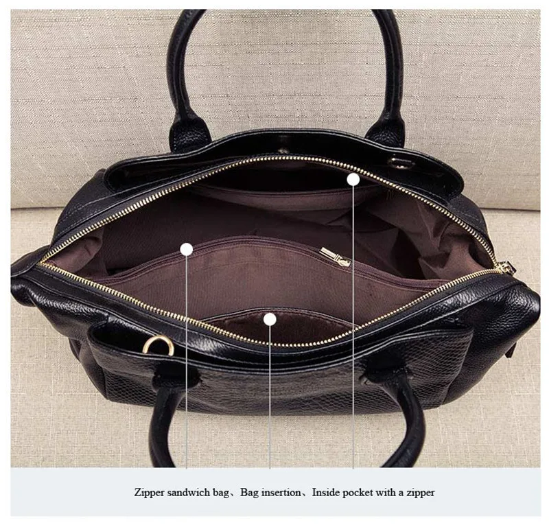 Сумка новая кожаная женская сумка Большая вместительная модная сумка с крокодиловым узором косой пролет Boston подушка сумка
