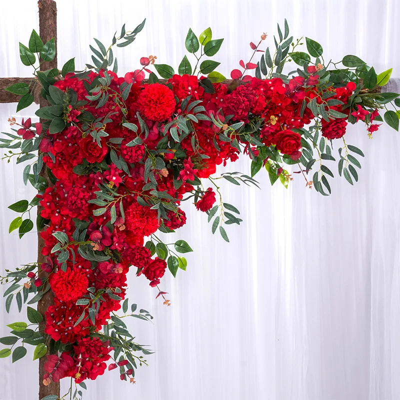 

1set 100cm European style DIY Wedding stage decor artificial flower wall Arch silk rose peony plant mix design decor flower wall