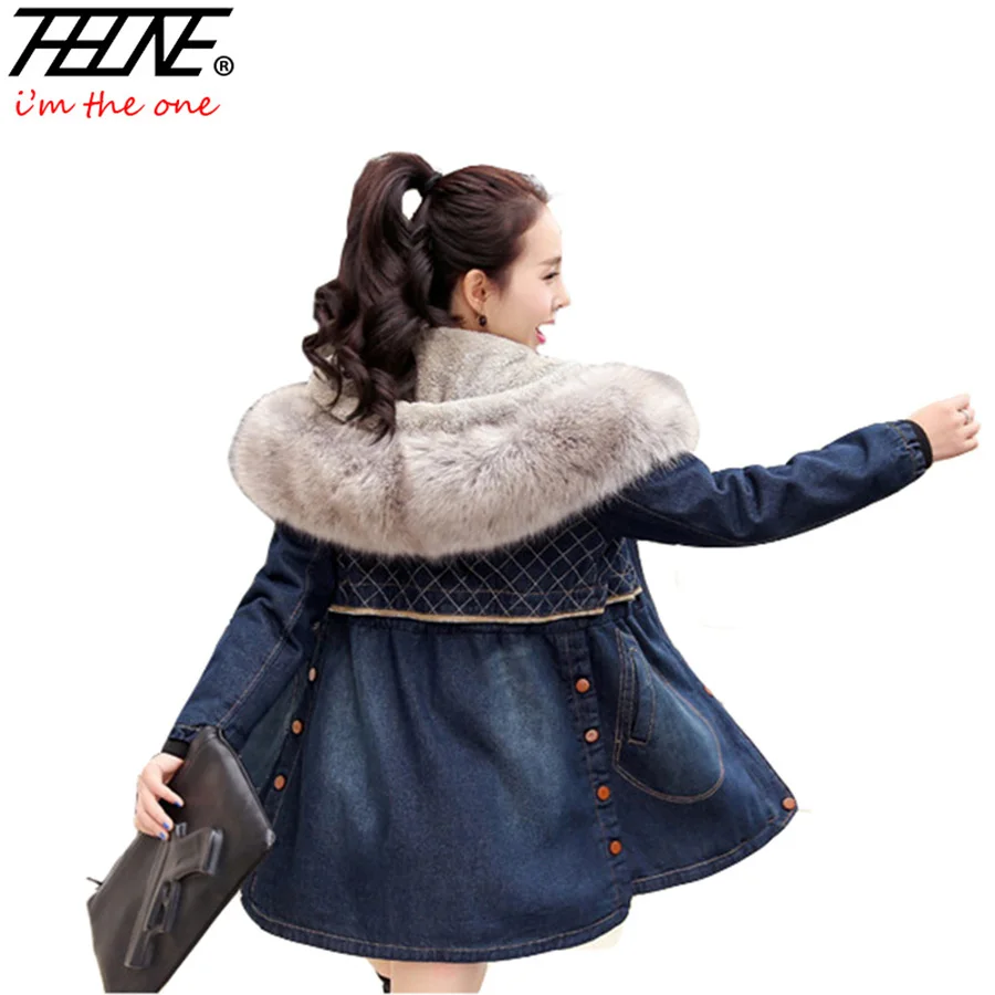 NUOVO DENIM Donna Parka Ladies in pile giacca cappotto imbottito