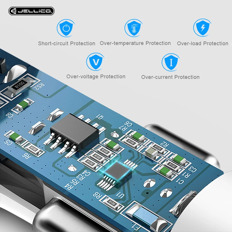 Jellico автомобильное USB зарядное устройство для быстрой зарядки мобильного телефона зарядное устройство адаптер двойной зарядное устройство USB для samsung Xiaomi Tablet автомобильное зарядное устройство