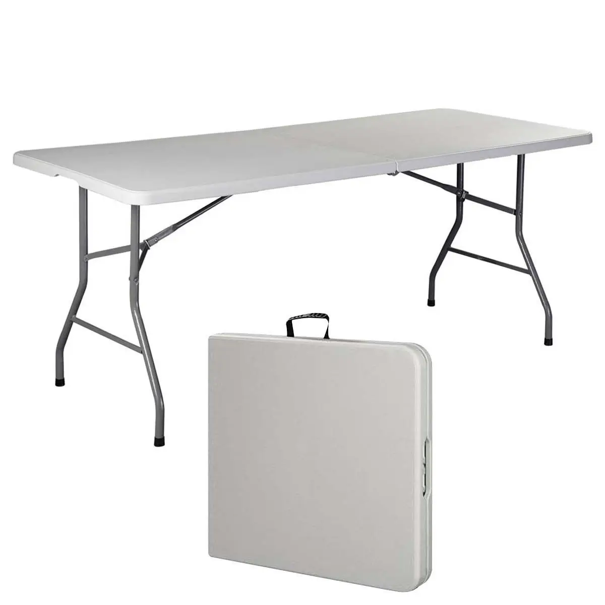 Giantex 6' Folding Table Portable Plastic Outdoor Picnic Camping Table Party Dining Tables Modern Desk Home Furniture OP2966