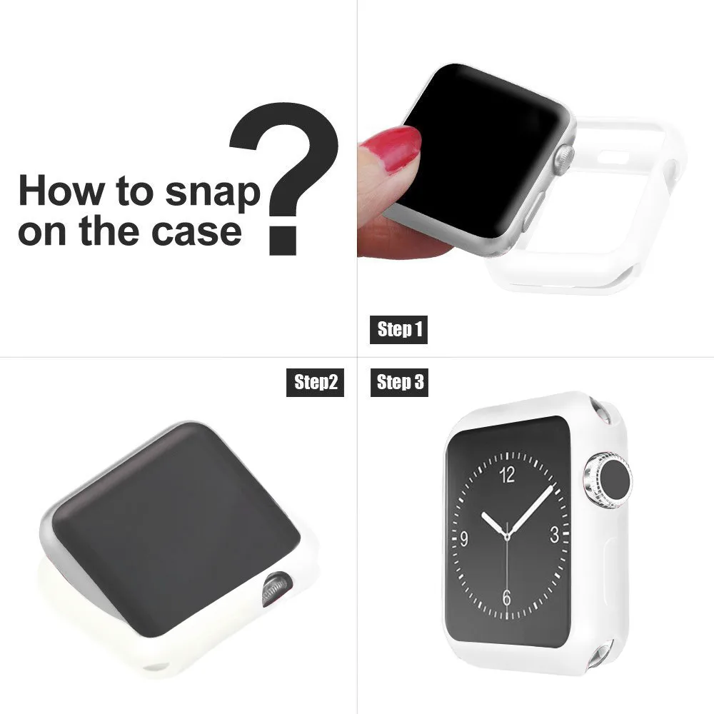 Чехол из ТПУ для Apple Watch Case 5 4 3 2 1 band 38 мм 42 мм 40 мм 44 мм силиконовый стильный мягкий защитный чехол из ТПУ