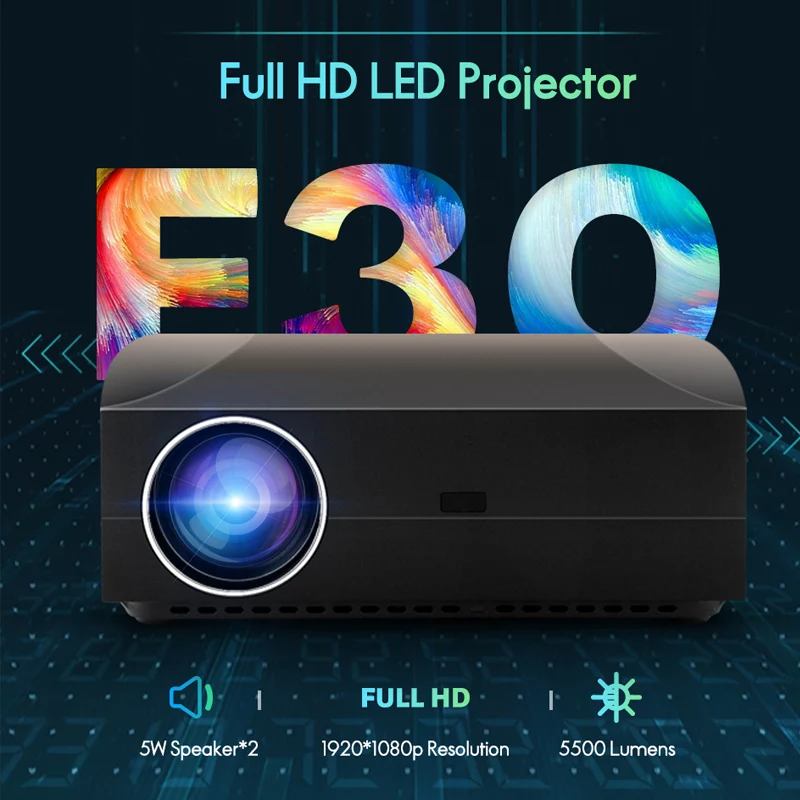WZATCO F30 كامل HD 1920x1080 الروبوت 9.0 اختياري LED 3D العارض 5500 لومينز واي فاي بلوتوث مسرح منزلي متعاطي المخدرات proyector 4 K