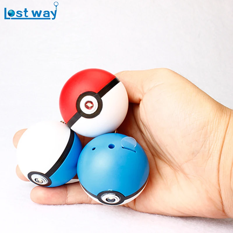 

LOST WAY Pokemon Led Keychains With sound LED Flashlight Wizard ball Key chain toy Key Ring gift Keychain