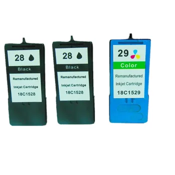 

2 Black + 1 Tri-Color Inkjet Remanufactured For Lexmark 28 29 Ink Cartridge For X5070 X5075 X5320 X5340 X5410 X5495 Printer