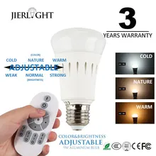 2.4Ghz Brightness 9W Dimmable E27 LED Bulb Light Stage Lamp With Remote Control Led Lights For Home AC220v CCT Adjustable