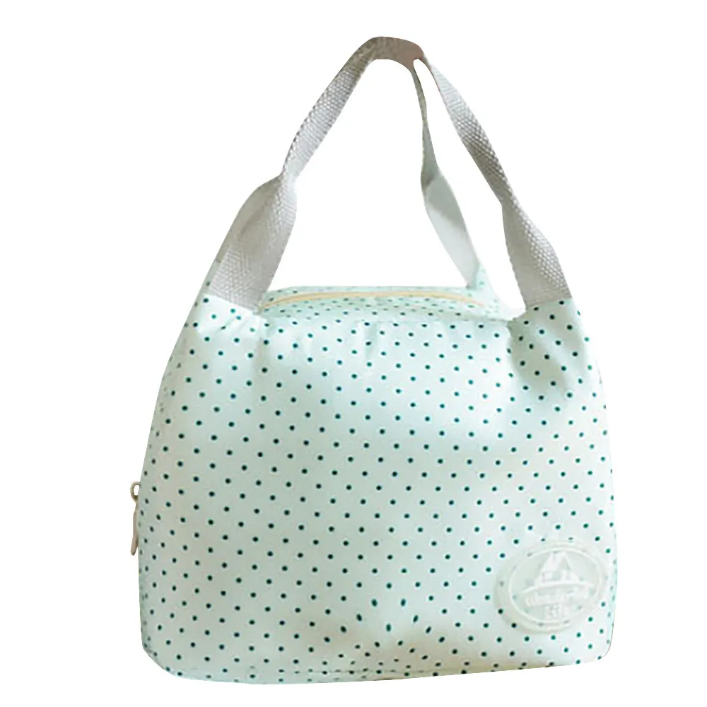 

Portable Insulated Canvas Lunch Bag Thermal Food Picnic Lunch Bags For Women Kids Men Dot Printed Lunch Box Bag Tote #YL