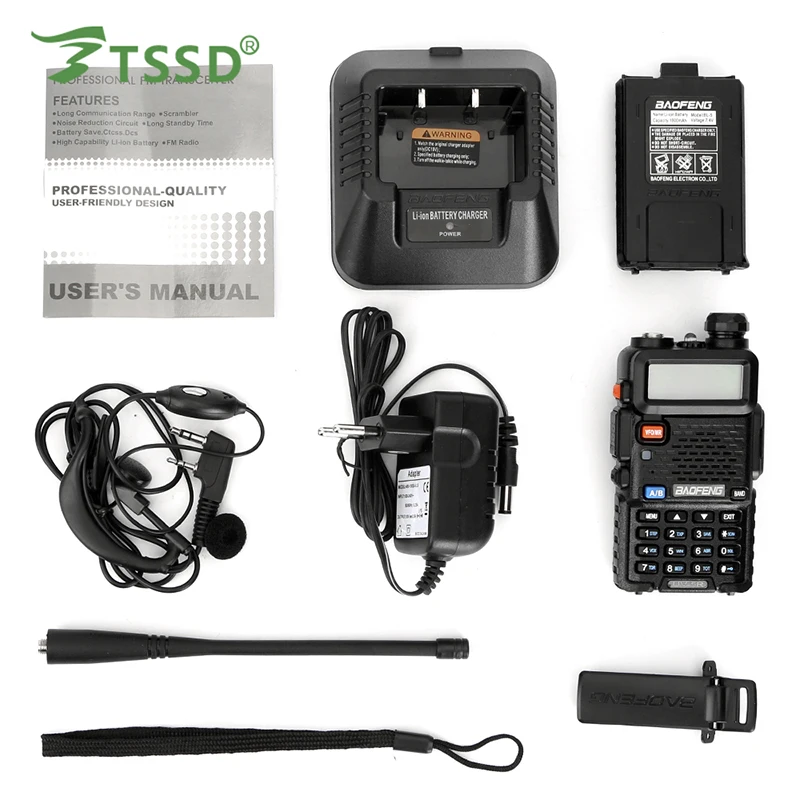 2 шт. BAOFENG UV-5R двухдиапазонный УКВ/VHF двухстороннее Любительское радио рация+ гарнитура