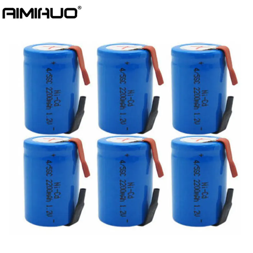 

1-20pcs Ni-Cd 4/5 SC Sub C 1.2V 2200mAh Rechargeable Battery with Tab Blue Ni-Cd Batteries for Shaves Emergency Lighting Radios
