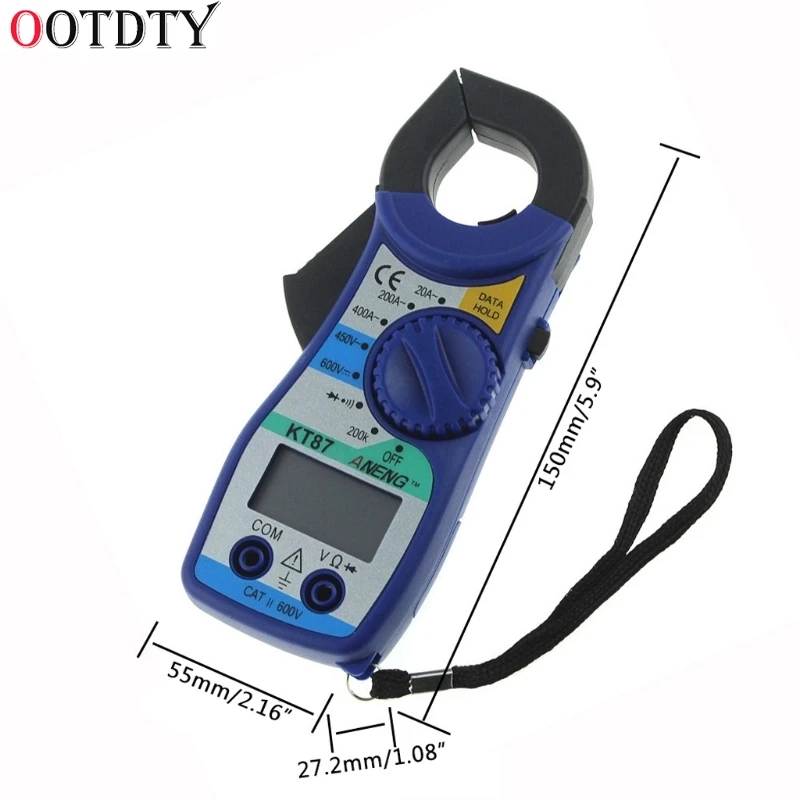 OOTDTY цифровой мультиметр Ампер клещи токовые клещи AC/DC тестер напряжения Отображение данных мультиметр