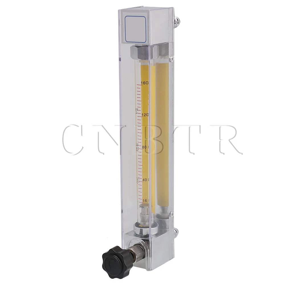 

CNBTR 10.6x3.4x23.8cm Silver Metal Acrylic LZB-10 Liquid Flow Meter 16-160 LPH Water Flow Measuring Instrument