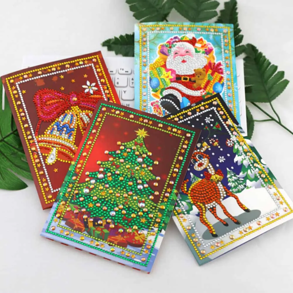 

Creative Christmas Deciration DIY Diamond Painting Greeting Card New Year Birthday Wishes Card Greeting Card for Xmas Gift
