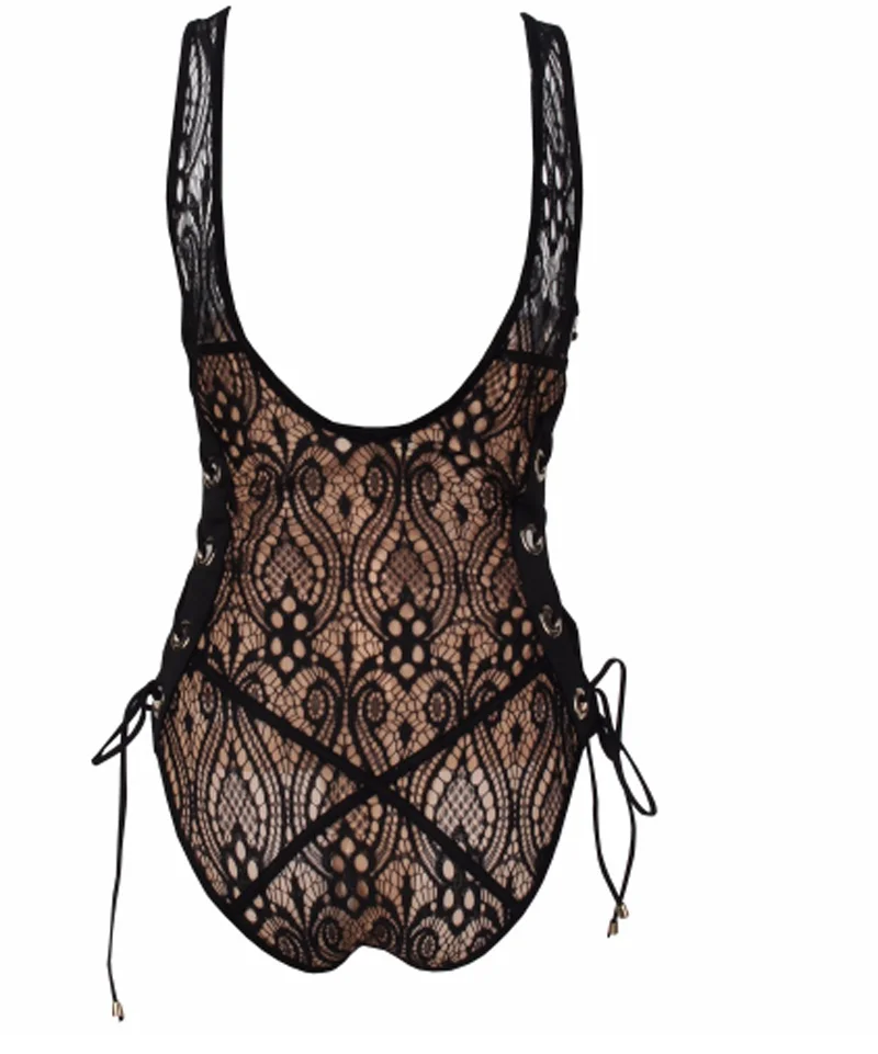 Для женщин спортивный костюм кружева Bodycon Вечерние комбинезон короткий комбинезон штаны сексуальная одежда с открытыми плечами с низким вырезом на спине принт одежда для заклепок
