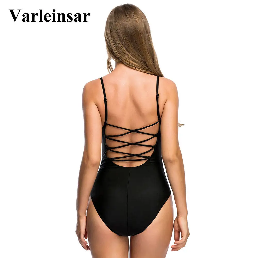 lace up back swimsuit