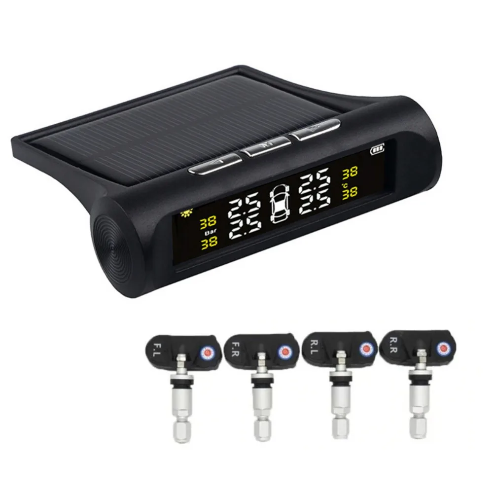 Система контроля давления в шинах TPMS с солнечной батареей ЖК дисплей 4