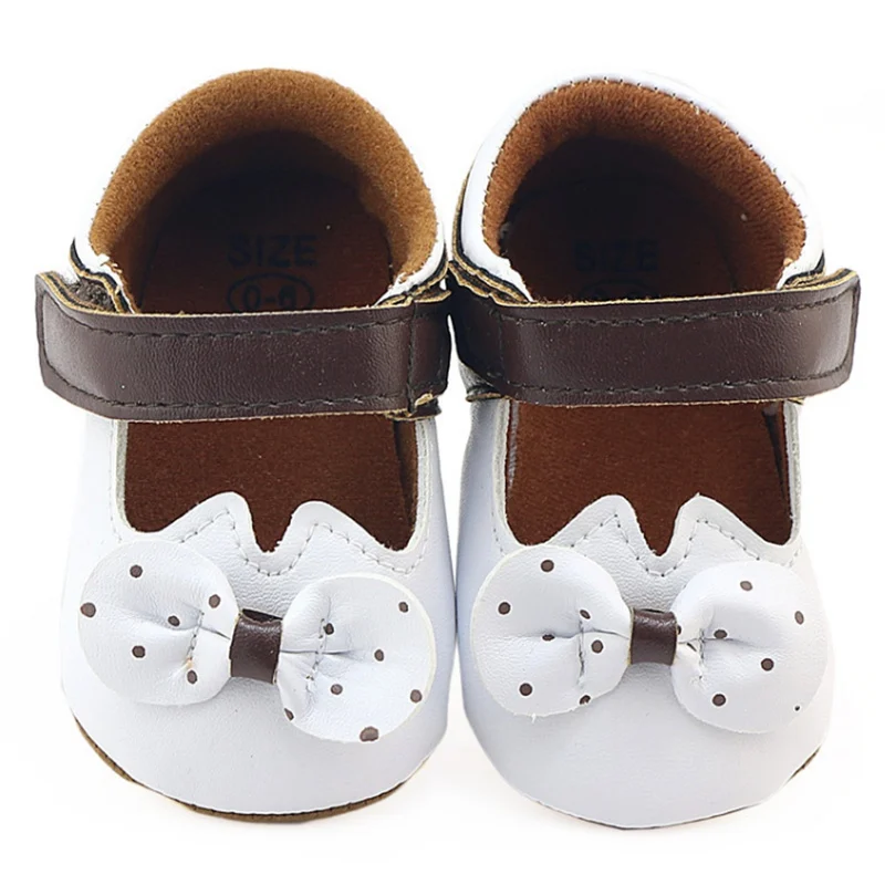 White Girl Baby Leather Shoes Cute Bowknot Baby Moccasins Sneakers Soft