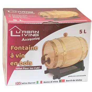 

Wooden Barrel shape vintage 5 L