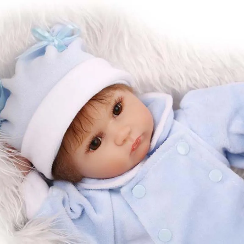 

NPK 40cm Reborn Doll Toy Set Lifelike Silicone Cute Baby Newborn Dolls for Kid Playmate M09