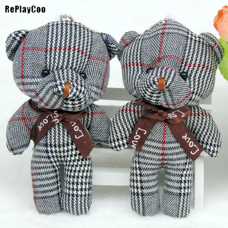 50PCS/LOT Mini Joint Ted Bear Plush Toy Stuffed Animal 12cm Teddy Bears