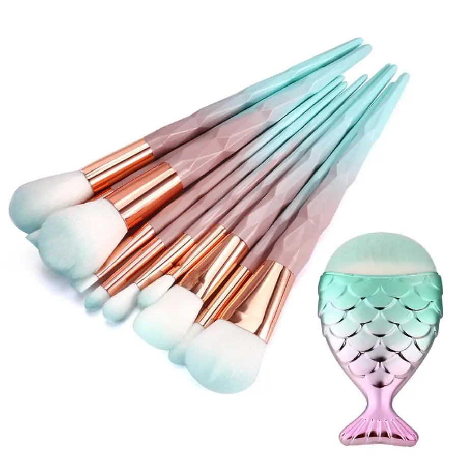 

2018 Hot Sale 11PCS Make Up Foundation Eyebrow Eyeliner Blush Cosmetic Concealer Brushes pinceis de maquiagem kit Anne