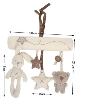 

New Huanger Music Crib Mobile Bed Bell Baby Rattle Rabbit Bear Star Plush Toys