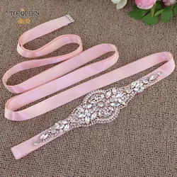 TOPQUEEN S425 свадебный пояс со стразами розового золота для свадьбы пояса с кристаллами для девочек модный пояс свадебный пояс-лента для девочек