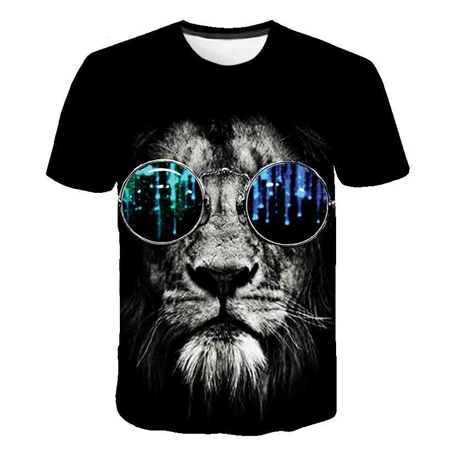 Забавная 3D футболка с изображением Льва для мужчин/женщин, летняя 3d Футболка с принтом Инь и Ян, черно-белая футболка с изображением Льва, 3D футболки с изображением тигра, S-6XL - Цвет: picture color