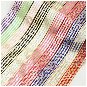 

1571711 , 10 color mix , 7/8 '' 22MM white pattern hot gold Printed grosgrain ribbon, DIY handmade materials accessories,