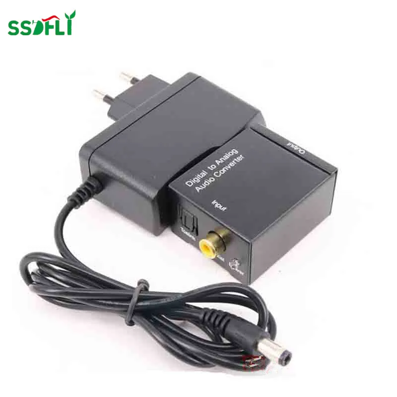 

Charger EU Plug 2A 3.5mm Digital Audio Coaxial Converter Interface Optical Digital Audio Analog Audio Converter with Power