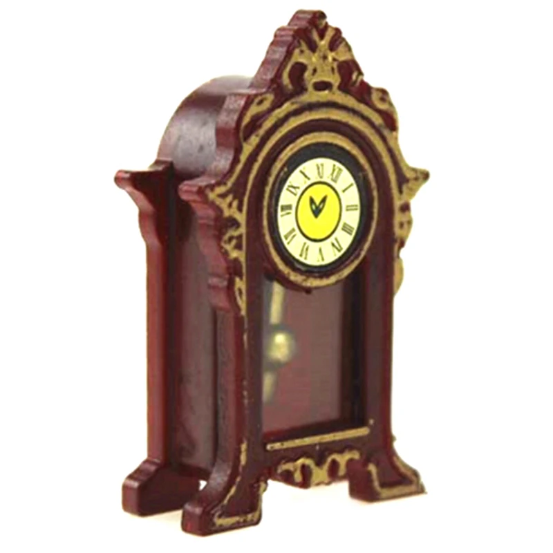 Wooden Pendulum Clock 1/12 Dollhouse 4