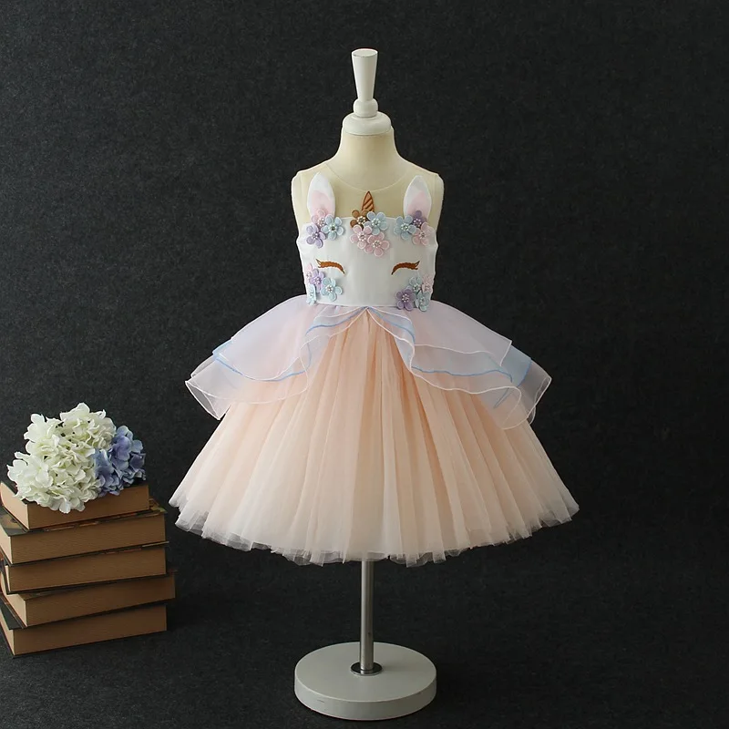 Г. летние вечерние платья с единорогом бальное платье для маленьких девочек, одежда для девочек vestido, Детские свадебные платья, костюмы Unicornio