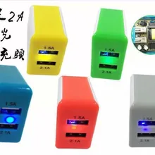 5 V 2A штепсельная вилка американского стандарта стены Зарядное устройство 2 Порты Зарядное устройство с адаптером для дома и путешествий Мощность адаптер для iphone5S 5G 4S SamsungS5 S4 Note3 ipad