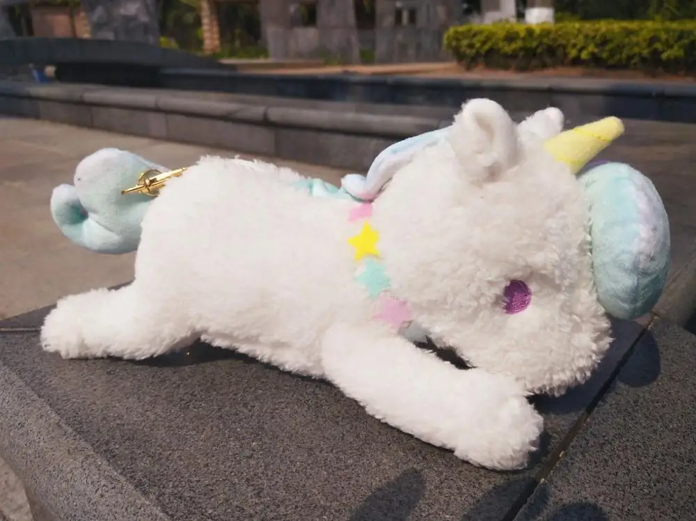1" Sanrio Маленькие близнецы звезды Розовый Единорог сумка Шарм животных кукла плюшевые игрушки NWT дать детям подарки на день рождения портмоне - Цвет: Белый