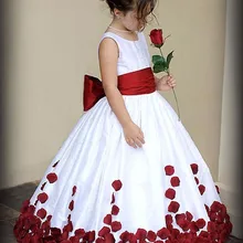 Цветок Девочки Платья Для Свадеб Лук Рукавов Тафта Цветы С Плеча Сшитое Pageant Платья для Маленьких Девочек