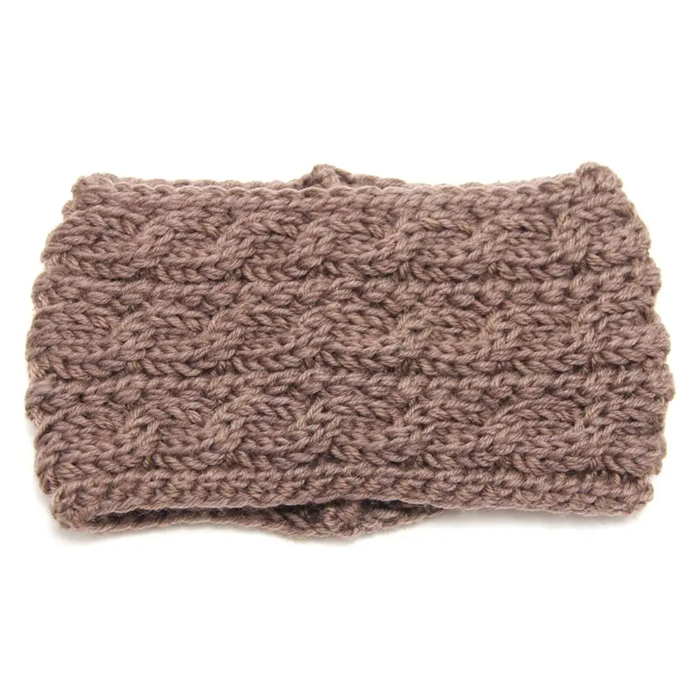 

Women Solid Color Knitted Headband Elastic Face Washing Vintage Hairband