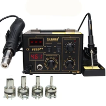 Стандартный наладочная станция Saike 852D+ паяльник 2 в 1 паяльник Тепловая пушка горячий воздух паяльная машина