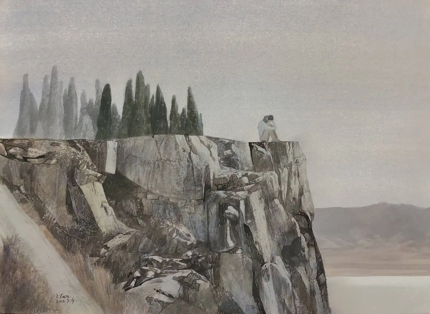 

Chinese Artist Yang Fan's Work "LilianV" Watercolor Painting 55*75cm Drawing Art Decor Wall Pictures for Living Room Art
