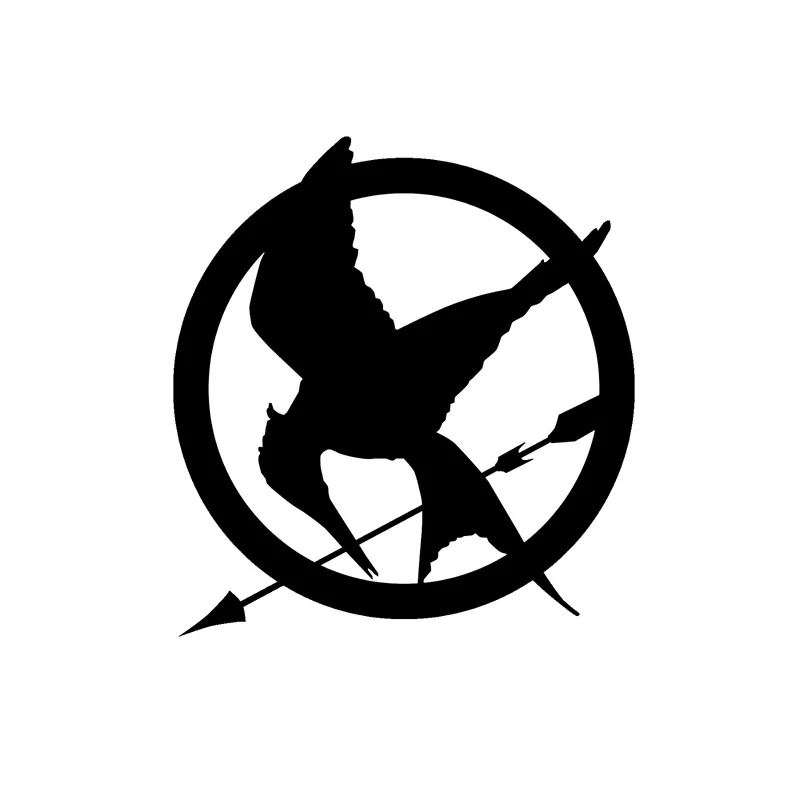 14.2cm*15.3cm Hunger Games Vinyl Car-Styling Car Sticker Black/Silver S3-5405