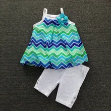 Original brand, 5sets/L 2-6yrs Baby Girl’s YOUGLAND dress & Legging Set, sleeveless dress and pants,girls clothes set for summer