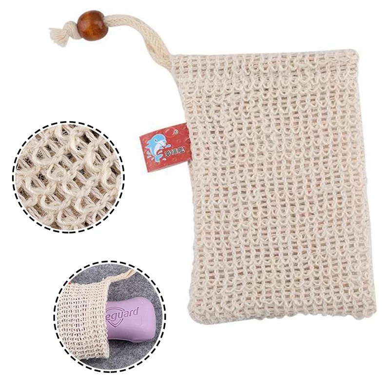 Hot Sale Saver Pouches Bath Soap Mesh Bag Natural Sisal Shower Soap Bag