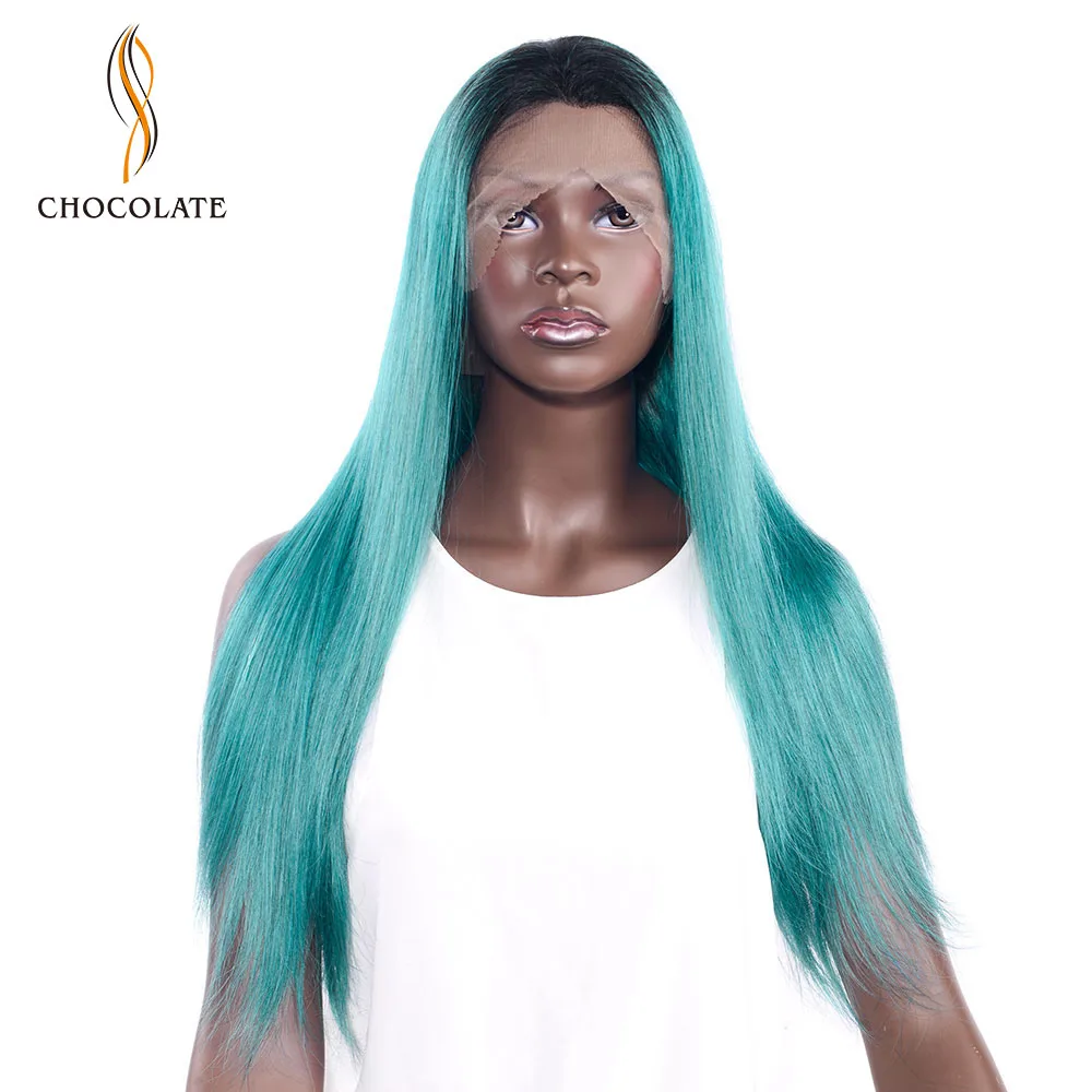 

CHOCOLATE Remy Lace Human Hair Wigs Long Straight Hair Wigs 100 Percent Ombre Color Pre-Plucked Hairline Wigs 18inch 180g