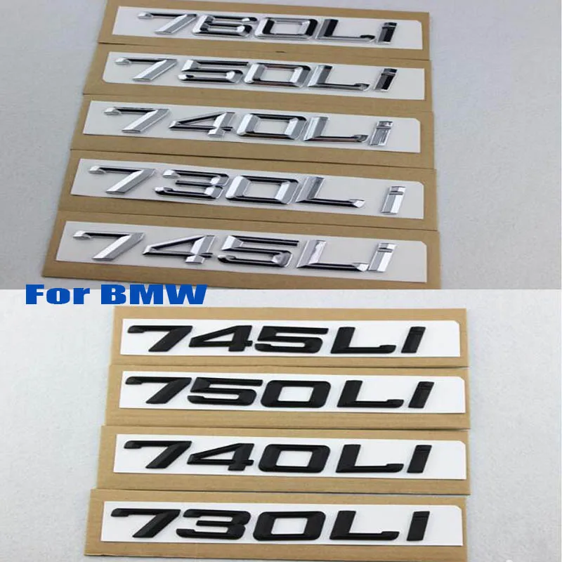  1set car Boot decor sticker car styling ABS For BMW 745i 730 740 750 760LI 7series car refit displa