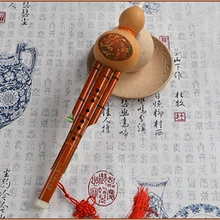 Bamboo Cucurbit Flute Chinese Traditional Musical Instrument Bb / C Key Folk Hulusi Gourd Flauta with Case