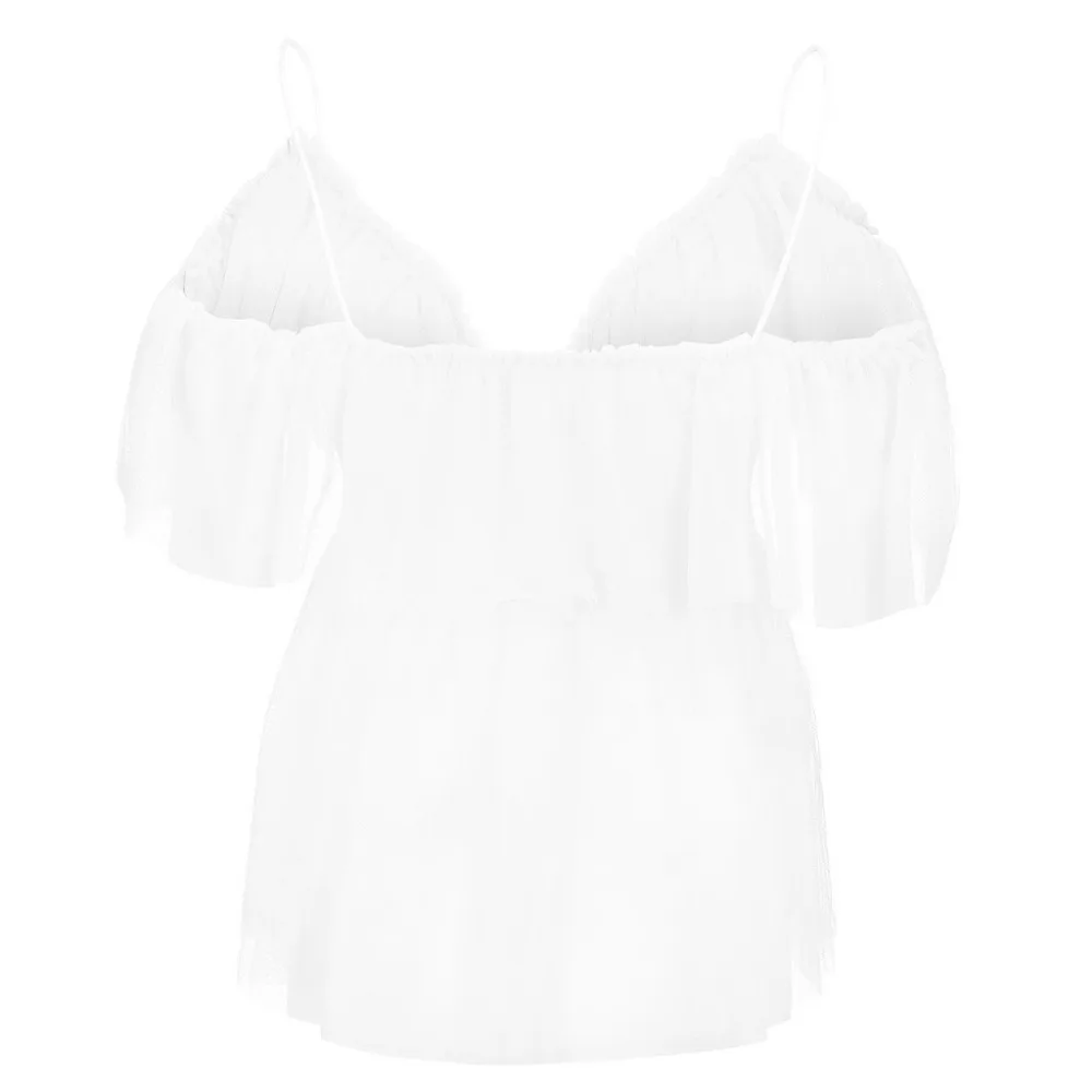 2019 womens summer sexy blouses dentelles vider ruffled ruffled sexy lace sling tops blouses blouses et chemisiers femme 40J12 (19)